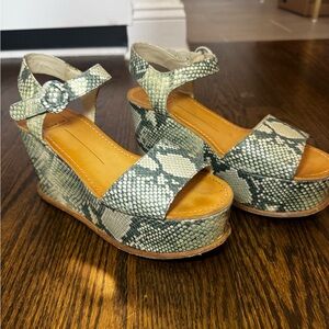 Dolce Vita Datiah Snakeskin Wedge Sandals